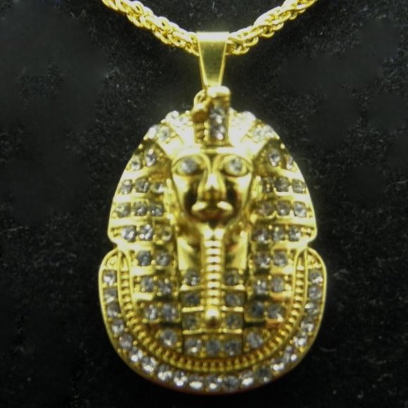 Unisex Iced Out Egyptian Pharaoh Pendant - Picture 6 of 10